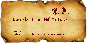 Neumüller Máriusz névjegykártya